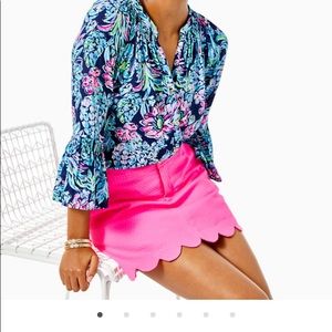 NWT Lilly pink scalloped skort